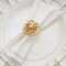 Gold 4 Metal 2" Pearl Daffodil Flower Design Napkin Rings Party Events Supplies